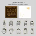 Gold foil sticker pack sketch memoirs dark botanical journal DIY collage decorative supplies - Wishing Bottle