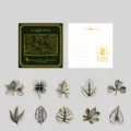 Momo gold-stamped sulfuric acid paper stickers pack, dark botanical floral DIY journaling. - A Touch of Agility