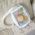 Bolso bandolera transparente estilo japonés blanco mini para exhibición de merchandising anime - Blanco
