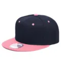 Zwarte kroon roze rand snapback pet, hippe kleurblok hip hop honkbalmuts stijlvol. - M (56-58cm) / Zwarte bovenkant roze klep (Snapback)