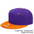 Paarse Kroon Gele Rand Snapback Pet Colorblock Klassiek Streetwear Hip Hop Petten - M (56-58cm) / Paarse Kroon Gele Rand (Enkel)