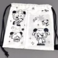 Mochila con cordón blanca gran capacidad ita bag lindo estampado anime panda bolso escolar - Panda Blanco y Negro
