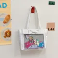 Bolso Itabag blanco de estilo japonés con ventana transparente para pines y merchandising - Blanco
