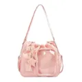 Cute pink ita bag with clear window and star pattern, perfect for anime fans and daily casual use. - Pink (With Light Slot)