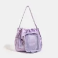 Japanese cute purple ita bag for 20cm dolls clear window backpack sweet casual school bag - Purple (Without Light Slot)