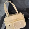 Bolso itabag de cuero PU amarillo claro con ventana transparente, gran bolso cruzado anime. - Estilo de Doble Hombro / Amarillo