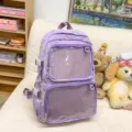 Mochila ita transparente de estilo japonés para fans del anime con gran capacidad. - Morado (Bolso Individual)