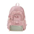 Mochila rosa estilo japonés bonita gran capacidad bolso escolar con ventana transparente - Mochila Individual / Rosa