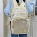 Mochila Ita gran capacidad estilo japones con ventana transparente para la escuela - Bolso Simple de Doble Hombro / Amarillo