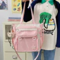 Japanese style pink white ita bag cute large capacity doll backpack student JK school handbag. - Single Shoulder Single Bag / Pink