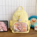 Joli sac à dos ita jaune avec fenêtre transparente, grand sac de loisirs pour étudiants. - Jaune