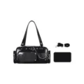 Bolso cruzado ita bag negro de cuero PU con ventana transparente y dijes de estrella. - Negro