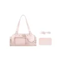 Bolso bandolera Ita transparente rosa con cadena de estrella e inserción de malla para uso diario. - Rosa