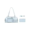 Light Blue Ita Bag Transparent Window Crossbody Bag Student Cute Handbag with Chain and Strap - Blue