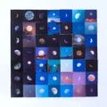 Decorative square moon phase stickers artistic landscape memo journal sticker set. - Moonlight Chant