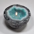 Geode crystal resin candle bowl, unique decorative scented candle for home and patio decor. - 6*12cm / 9602 Cyan Blue