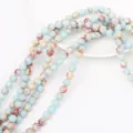 Natural stone loose beads light blue jasper imperial round gemstone beads for DIY jewelry making - 4mm/Pack / Shoushan Stone