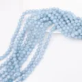 Natural stone loose beads light blue round gemstone strands for DIY bracelet jewelry making sku - 4mm/Pack / Natural Aquamarine Stone