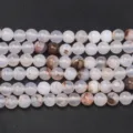 Perline di pietra naturale sfuse agata braccialetto accessori per la creazione di gioielli. - Fiori e erbe nere naturali