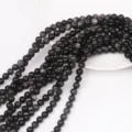 Fili di perle in pietra naturale per creazione di gioielli fai da te, lisce e lucide. - Ossidiana dorata naturale