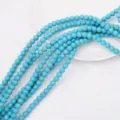 Perline di pietra naturale turchese blu braccialetto DIY variante gioiello misura 8mm - Turchese Blu Sintetica