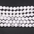 Perline tonde in pietra naturale Howlite bianca perline sfuse per creazione di gioielli fai da te - Howlite