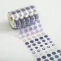 Transparent PET dot washi tape roll, purple minimalist journal decorative stickers, 1 item. - Purple Road Snow