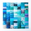 Aesthetic blue ocean scenery square stickers set, journaling decorative sticker cards for DIY crafts. - Blue Ocean Illusion