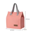 Thickened insulated lunch bag with portable handles, pink canvas bento box pouch for students. - Pink