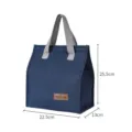 Thickened insulated lunch bag with durable grey handles and portable bento storage design. - Navy Blue
