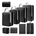Reis compressie inpakblokjes 9-delige set zwarte kofferorganizers voor op reis - 9-Delige Set Zwart