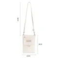Canvas Crossbody Passport Bag Beige Travel Document Organizer Small Messenger Bag - Beige