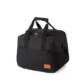 Thickened black insulated lunch bag, portable crossbody cooler bag for picnic and work food. - Black