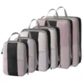 Reise-Packwürfel Set, graue und schwarze Netztaschen Koffer-Organizer für Gepäckaufbewahrung. - Schwarz Kompression 6-Teiliges Set