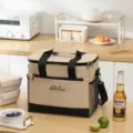 Hoogwaardige geïsoleerde koeltas crossbody draagbare bento koeltas picnic voedsel - Beige