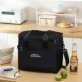Zwarte geïsoleerde koeltas draagbare lunchtas schoudertas voor picknick en maaltijden - Zwart