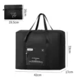Foldable travel duffel bag large capacity waterproof luggage bag for women men black - Black