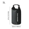 5l waterproof dry bag roll top travel storage pouch portable compression organizer - 5l / Black