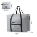 Foldable travel duffel bag large capacity waterproof luggage bag grey storage bag with pockets - Gray