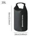 Waterproof dry bag 20L roll top travel storage bag portable outdoor gear compression sack - 20L / Black