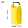 Sacca impermeabile 20L con chiusura roll-top borsa da viaggio per vestiti e campeggio. - 20L / Giallo
