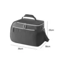 Black insulated lunch bag with shoulder strap, thermal cooler bag for picnic and travel use. - Black