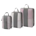 Reise Kompressions Packtaschen Set für Koffer Reiseorganisation graue Netztaschen 3 Stk. - 3-Teiliges Set [Grau]