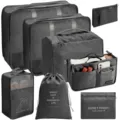 7-delige reistas opbergtas set waterdichte koffer organizer tassen donkergrijs grijs - Zwart Cosmetische Tas Acht-Delige Set