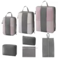 Graue Reise Kompression Packtaschen 9er Set Koffer Organizer Taschen für Kleidung. - 7-Teiliges Set mit Digital- und Kulturbeutel [Grau]