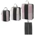 Kompression Reise Packtaschen Set mit Schuhbeutel, Mesh Aufbewahrungstaschen für Koffer. - 3-Teiliges Set + Schuhbeutel [4-Teilig Schwarz]