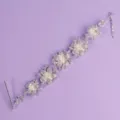 Bridal rhinestone pearl hair vine wedding headpiece floral hair accessory for women styling - Light Luxury Silver Headband (HS-J3954S)