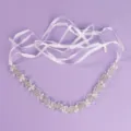 Exquisite Bridal Rhinestone Pearl Hairband Wedding Dress Headpiece with White Ribbon - Exquisite Niche Headband (HS-J4506S)
