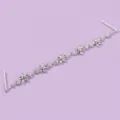 Silver rhinestone floral hair chain bridal headpiece wedding hair accessory variant - Vintage Light Luxury Headband (HS-J4750)