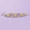 Gold Rhinestone Bridal Hair Band Floral Wedding Headpiece Sparkly Crystal Hair Vine Accessory - Photography Headband (HS-J6618G)